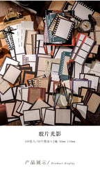 Journamm 100pcs/pack Creative Memo Pads Set DIY Scrapbooking School Supplies Collage Stationery Junk Journal Vintage Notes Paper