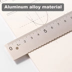 Deli 4Pcs Student Stationery Set Triangle Ruler Straight Ruler Grid Ruler Angle Measuring Tool Aluminum Alloy Material