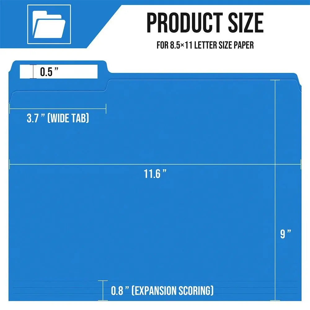 6PCS/Set PP A4 File Folder Colored with Category Index Stickers Doucument Storage Folders Multifunctional Manila Folder