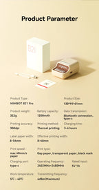 Niimbot B21 Pro 300DPI HD Printing Portable Thermal Printer Self-adhesive Label Printer Sticker Maker For Photos Receipts Note