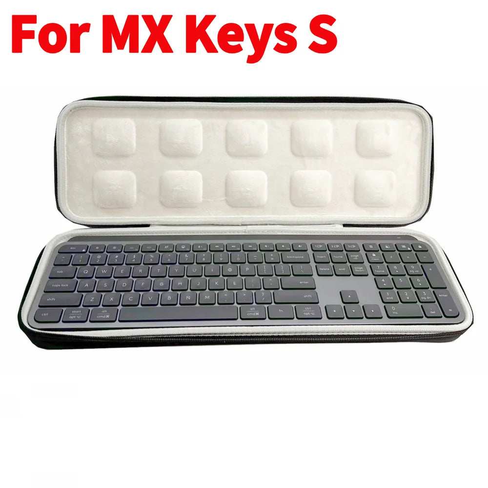Carrying Case for MX Keys S Wireless Keyboard Storage Case Shockproof EVA Hard Case Illuminated Keyboard Storage Bag