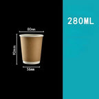 50pcs/pack Kraft Paper Bubble Tea Cup Double-layer Heat-insulating Paper Cup Disposable Thick Hollow Coffee Cup Accept Customize