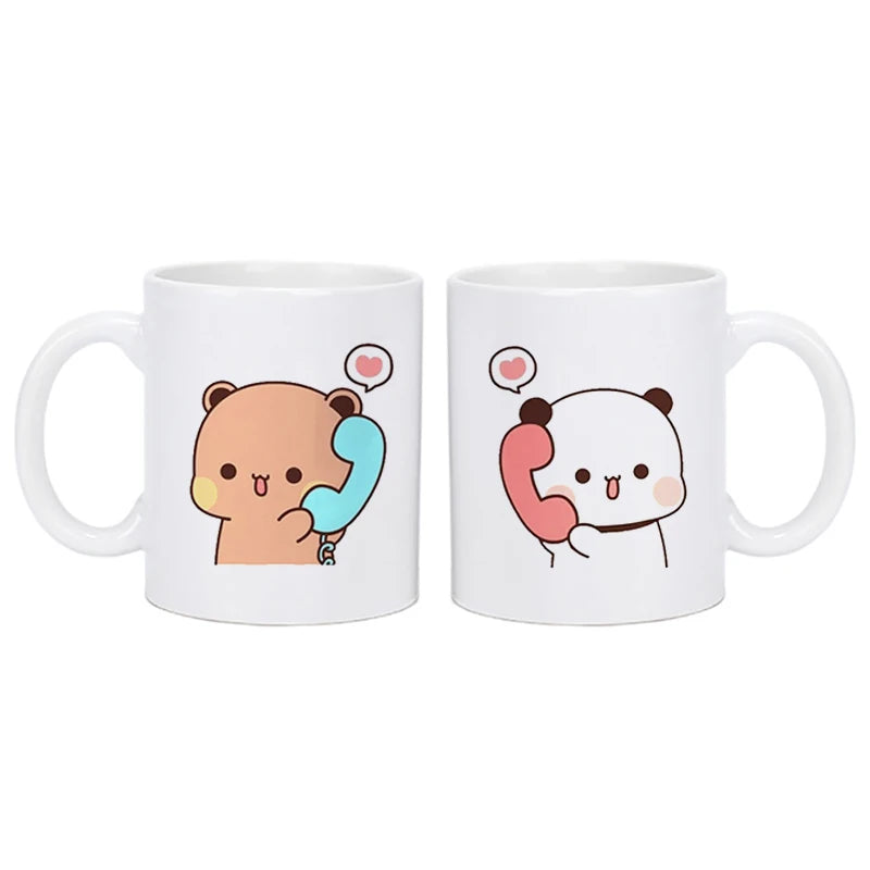 Panda Bear Bubu Dudu Coffee Milk Cup Mocha Cat Panda Bear Couple Christmas Mug Kawaii Cups Original Mugs Free Shipping Drinkware