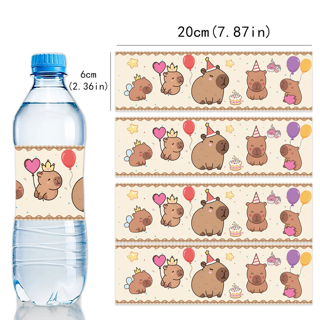 Birthday Decoration Capybara Birthday Invitation Card Cup Tablecloth Plate Napkin Poster Baby Shower Birthday Girl Party Favors
