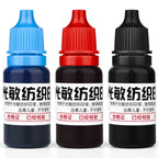 10ml Blue Red Black Ink Textile Clothes Ink Special Ink For Students Kids Name Stamp Printing On Clothing Waterproof Not Fade