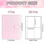 A5 Notebook Photocard Binder with 4 Pockets Sleeves, 6 Ring  PU Leather Binder Loose Leaf Personal Organizer Photo Binder Book