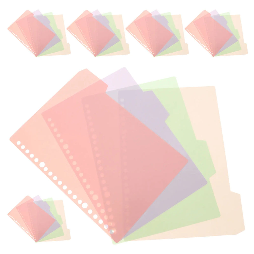 6Sets Colorful Plastic Binder Dividers with Tabs for Loose Leaf Notebooks Lever Arch Files Office School Home Organization