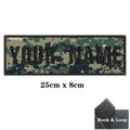 1PC Custom Name Patch Stripes Badge 10X2.5CM,8X5CM,10X4CM, 8X2.5CM,12X2.5CM,15X5CM,20X7CM, Iron On Hook Loop camouflage