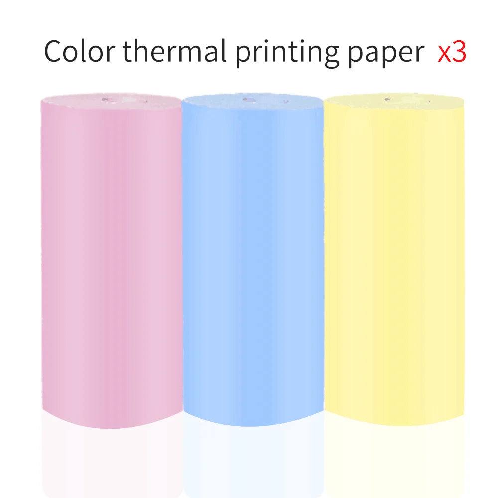 Colorful Label Sticker 57*25MM Self-adhesive Roll Paper Label Sticker Photo Inkless Printing Portable Mini Printer Thermal Paper