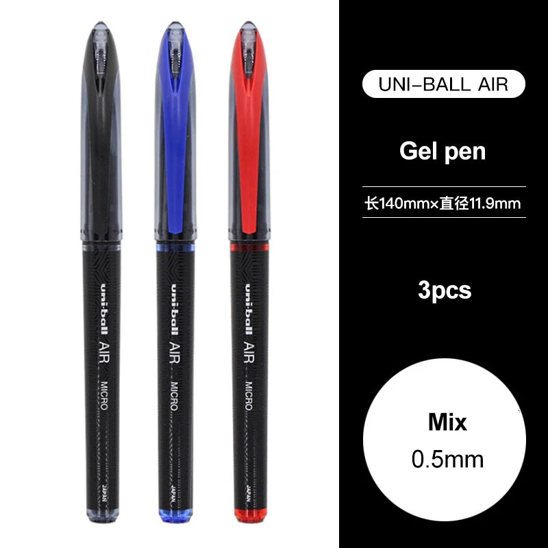 3/6pcs Japan Uniball Gel Pen AIR Straight Liquid Signature Pen UBA-188 Black Technology 0.5/0.7mm Free Writing School Supplies