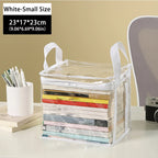 Clear PVC Book Storage Bag - Transparent, Dustproof, High Quality, Foldable Organizer with Handles for Books and magazine