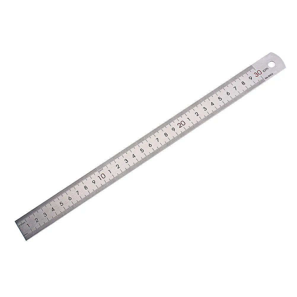 Double Sided Metal Measuring Ruler Stainless Steel Straight Ruler Flexible for Sewing Stationery School Drawing