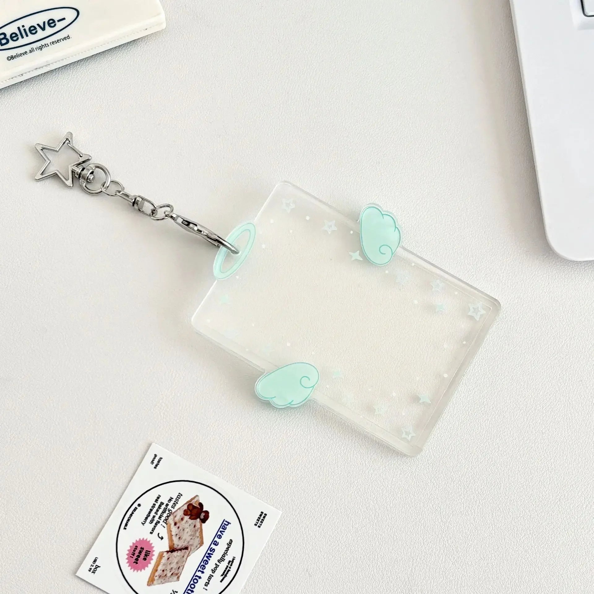 Kpop Card Holder Keychain Sleeve Clear Acrylic Badge ID Holder Idols K-pop Album Binder Photo Frame