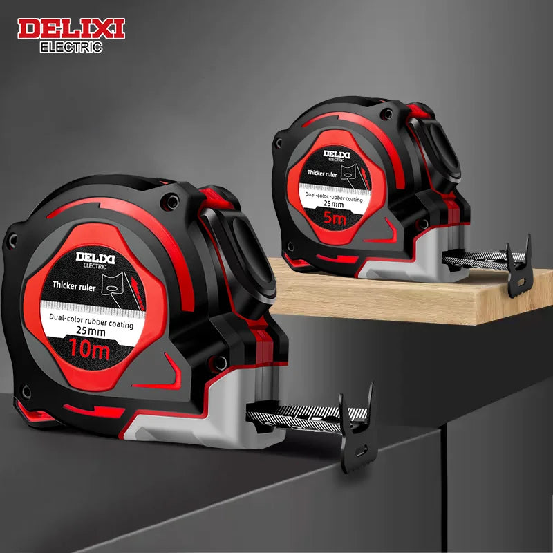 DELIXI ELECTRIC 3/5/7.5/10m Steel Tape Measure Double-sided Metric and Imperial Thickened And Hardened Box Measuring Ruler