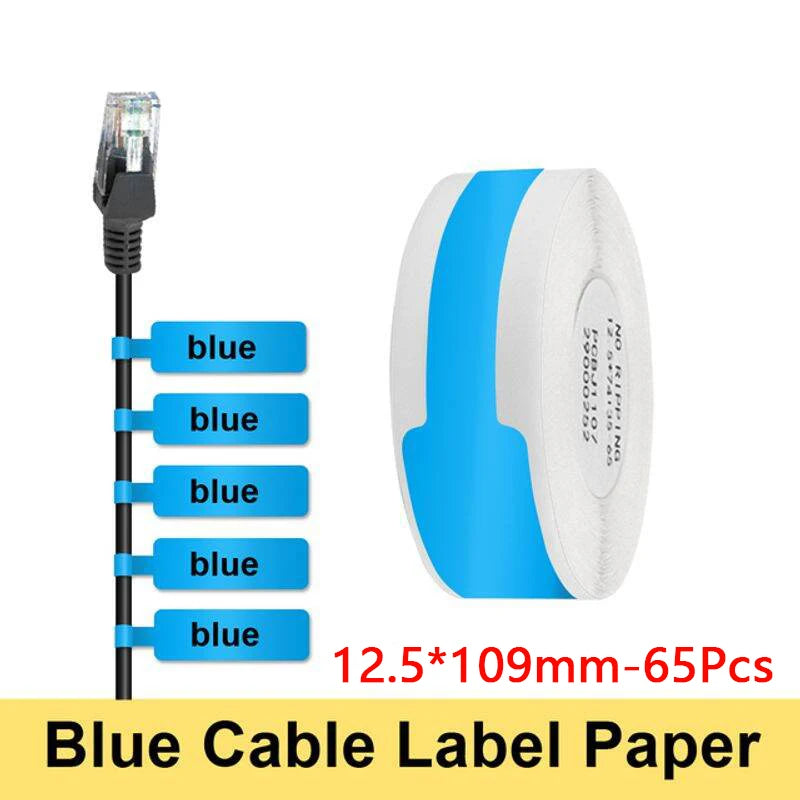 Niimbot Thermal Cable Label 1Roll Paper Adhesive Waterproof Color UV Sticker For D11/D110/D101 Mini Portable Printer Label Maker