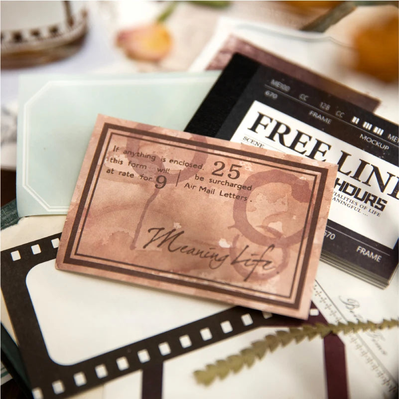 Yoofun 96 sheets Vintage Style Memo Pad Material Paper for Journal Planner Scrapbooking Materials Stationery Notes Paper
