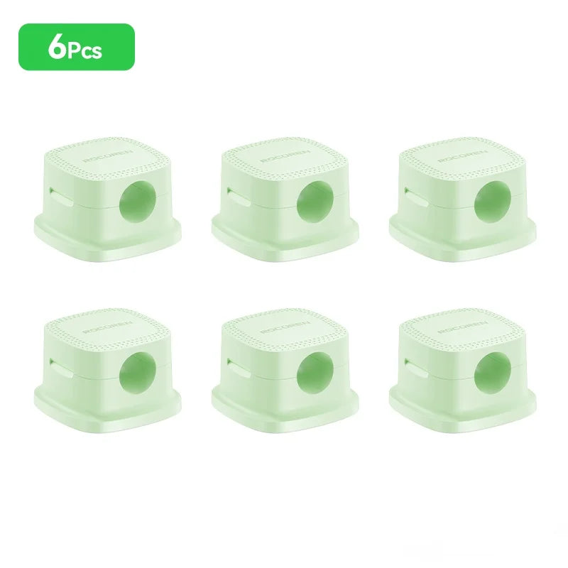 ROCOREN Magnetic Cable Organizer Self Adhesive Wire Holder Under Desk Adjustable Cable Management Wire Keeper Cable Holder Clips 6-30PCS