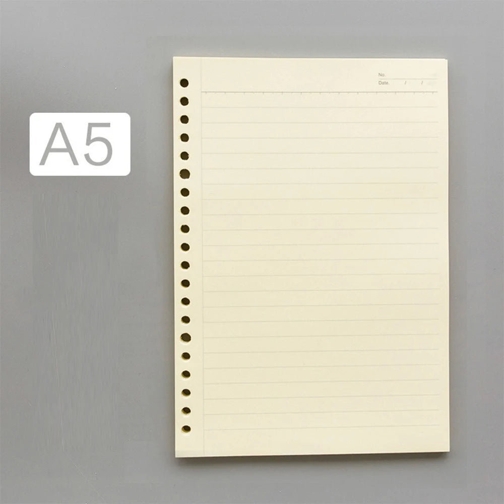 PLRBOK 50 Sheets 100 Pages A5 B5 A4 Loose Leaf Paper Binder Inner Pages 20/26/30 Holes Office Accessories Notebook Stationery