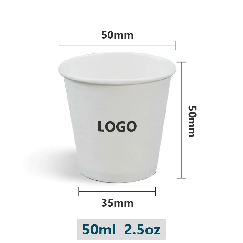 1000pcs Personalized Custom 2.5oz/50ml & 3oz/60ml Espresso Cup Disposable Tasting,9oz/250ml Paper Cups with Logo for Events