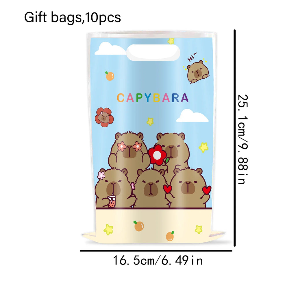 Birthday Decoration Capybara Birthday Invitation Card Cup Tablecloth Plate Napkin Poster Baby Shower Birthday Girl Party Favors