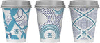 12 Oz Insulated Disposable Paper To‑Go Cups 14 Pack with Lids, Non‑Slip Leak‑Resistant Plant‑Based Travel Cups for Hot Cold Drinks