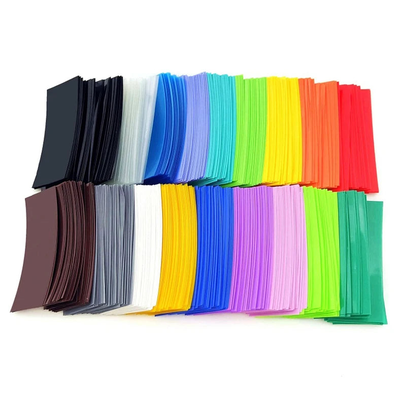 20/100/300pcs 18650/21700/26650 Lipo Battery Wrap PVC Heat Shrink Tube Precut Insulated Film Protection Cover Case Pack Sleeving