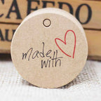 various paper gift hang tag 100pcs per lot thank you kraft gift packing tag handmade with love products price tag