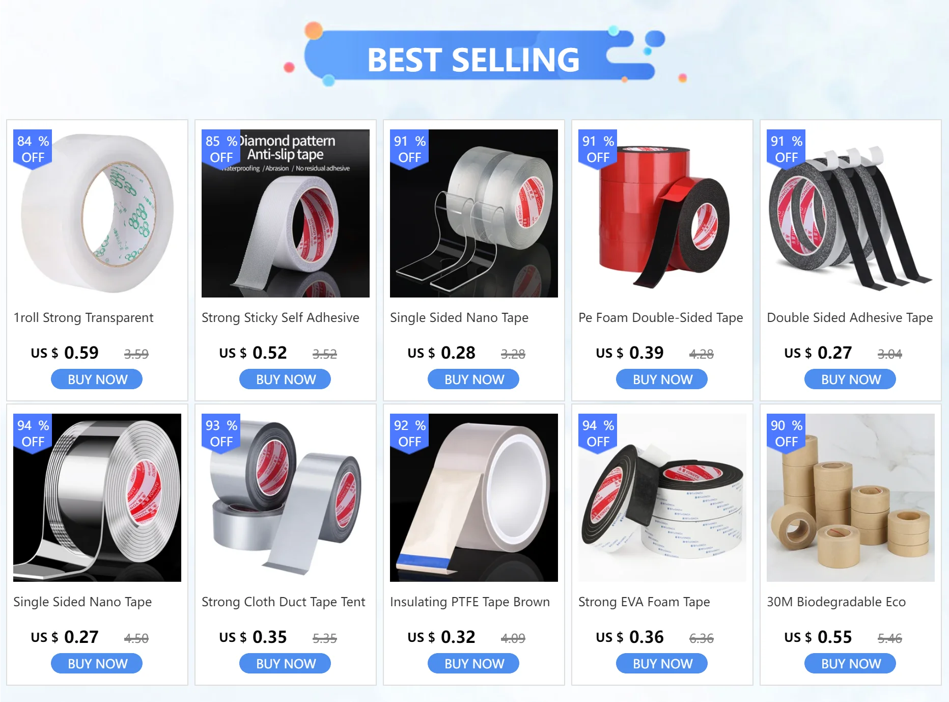 Heavy-Duty Transparent Fiberglass Strapping Tape - Super Strong, Waterproof, Single-Sided Adhesive with Carton Sealing Feature