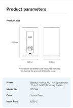Baseus 11-IN-1 USB C HUB HDMI DP 4K@60Hz MST Triple Display USB 3.2 Splitter with RJ45 3.5mm Mic PD100W Magnetic Docking Station