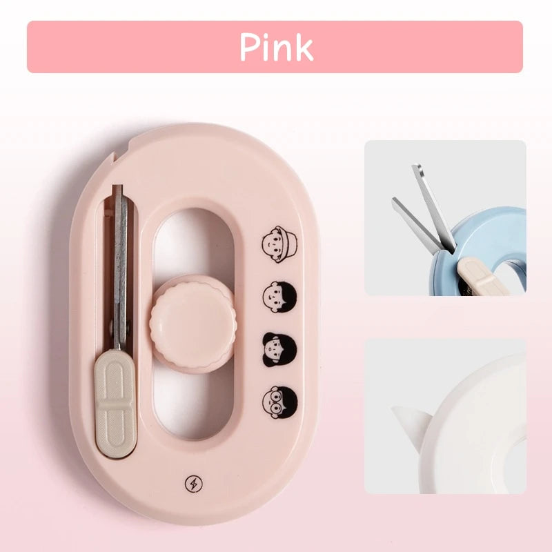 1pcs Funny Mini Fold Scissor Portable Size Fidget Spinner Safe Cutter Utility Knife Cutter for Paper Diary Office School A7894