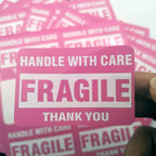 60 Pcs Black Pink 2" x 3" Fragile Stickers for Shipping and Moving "Please Handle with Care " Warning Stickers Fragile Labels