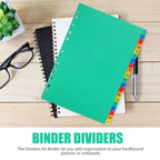 20Pcs Index Dividers Binder Tabs Plastic Dividers for Office Notebook Loose-Leaf Page Markers File Separators Document