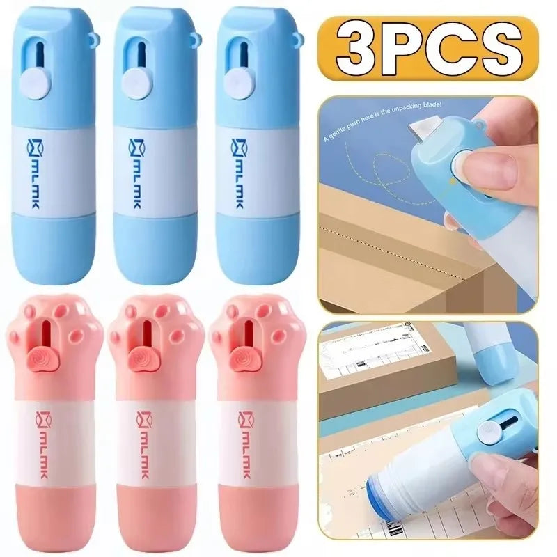Thermal Paper Eraser Mail Opener 2 in 1 Correction Fluid with Knife Anti-Peeping Identity Information Privacy Protector Eraser