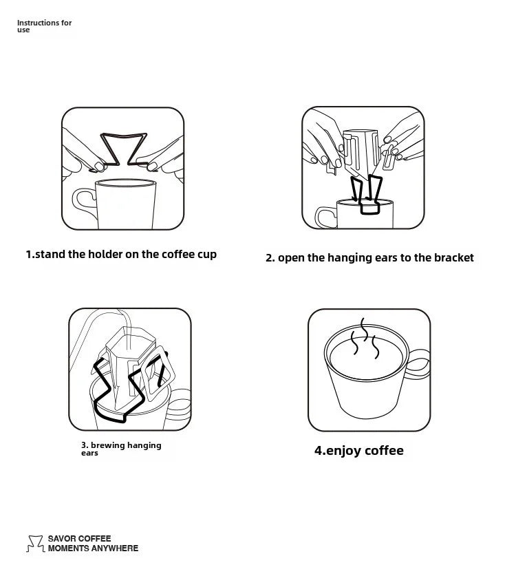Cafe Drip Bag Coffee Holder,Stainless Steel Coffee Filter Holder,Outdoor Japanese Style Hanging Ear Coffee Holder,Portable Stand