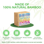 Ohuhu Bamboo Marker Organizer Wooden Desktop Storage Hold 126 Markers Pens Pencils Art Brushes Stationary Organizer Pen Holder
