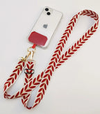 Adjustable Crossbody Long Mobile Phone Lanyard Wide Cloth Neckband Strap Rope Women's Pearl Hanging Ornaments Anti-Lost Lanyard