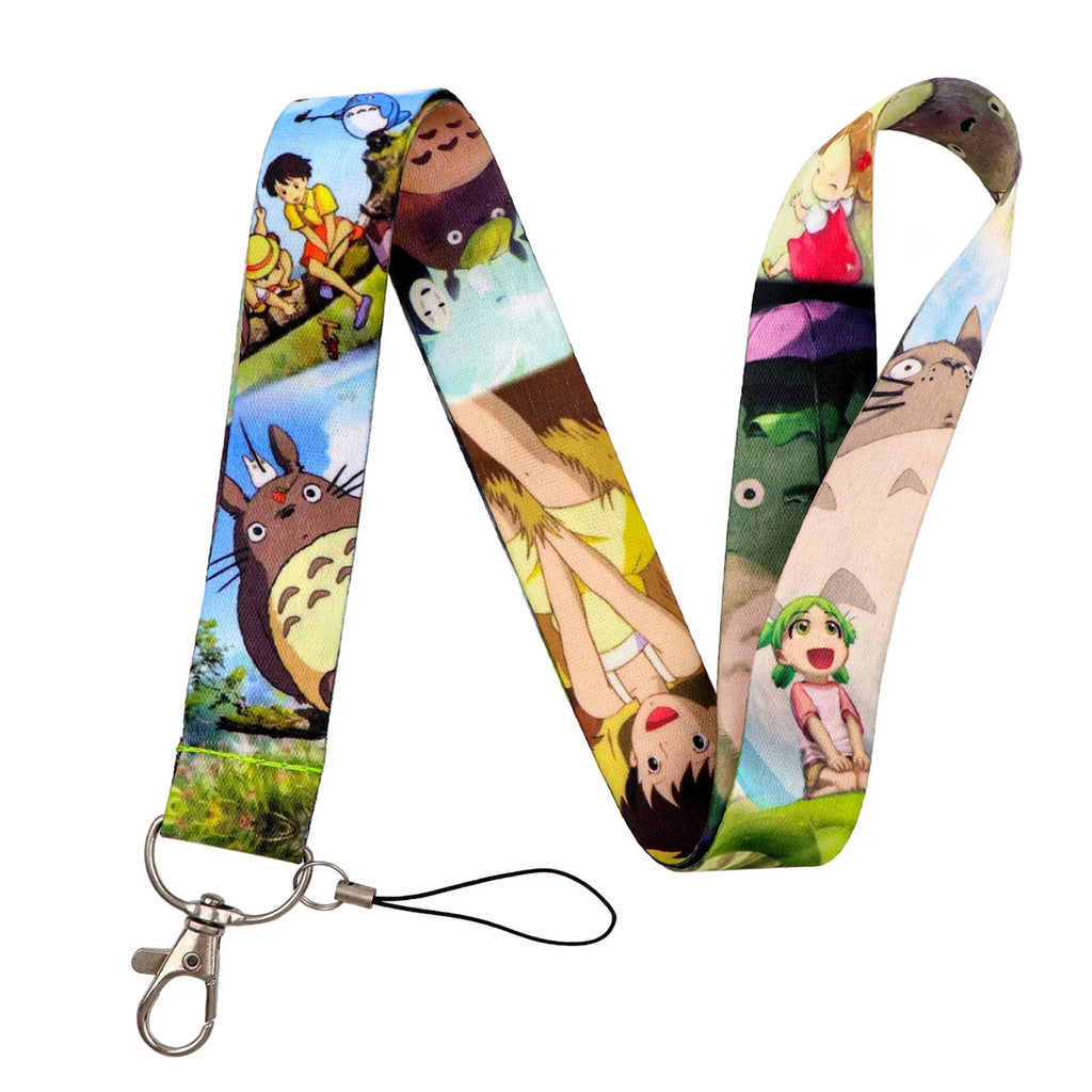 Anime Movie Lanyard Cute Cat Card Holder Neck Strap for Key ID Card Phone Straps Badge Holder Keyrings Cosplay Accessories Gifts