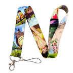 Anime Movie Lanyard Cute Cat Card Holder Neck Strap for Key ID Card Phone Straps Badge Holder Keyrings Cosplay Accessories Gifts
