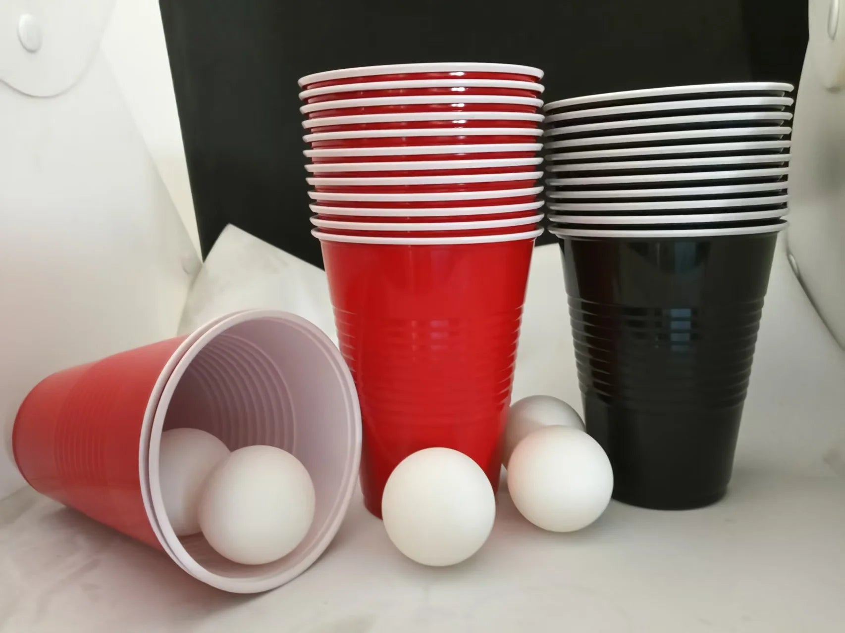 Cup Pong Game Set 22 Pcs 16 Oz Plastic Party Cups with 4 PCS Ping Pong Balls for Christmas New Year Gift  Gratuation Party