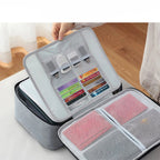 Lockable Document Storage Bag Multi Compartment Passport Card Certificate Organizer Travel Household Important File Box