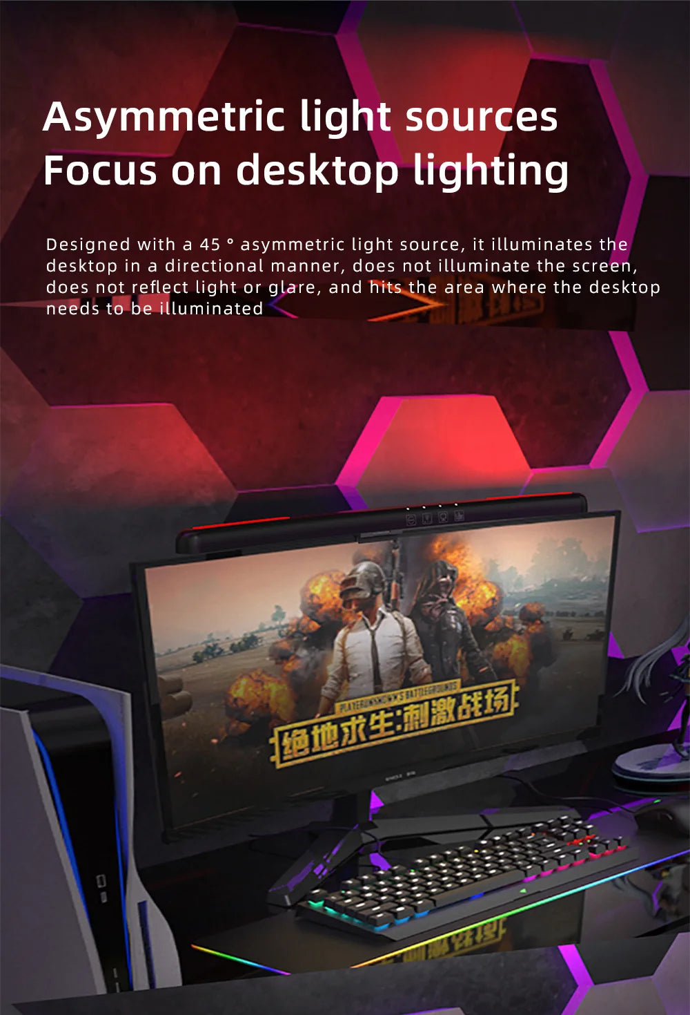 Led Monitor Light Bar Computer Lamps Reading Light Screen Hanging Desk Light Stepless Dimming Monitor For Bedroom Study Room