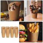 100PCS French Fries Cups Disposable Kraft Paper Cups Snack Containers Charcuterie Dessert Supplies Baking Cups Take-Out Party