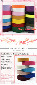 3/5M Meetee 20-50mm Elastic Bands for Trouser Waist Rubber Band Stretch Webbing Tape Belt DIY Underwear Clothes Sewing Accessory