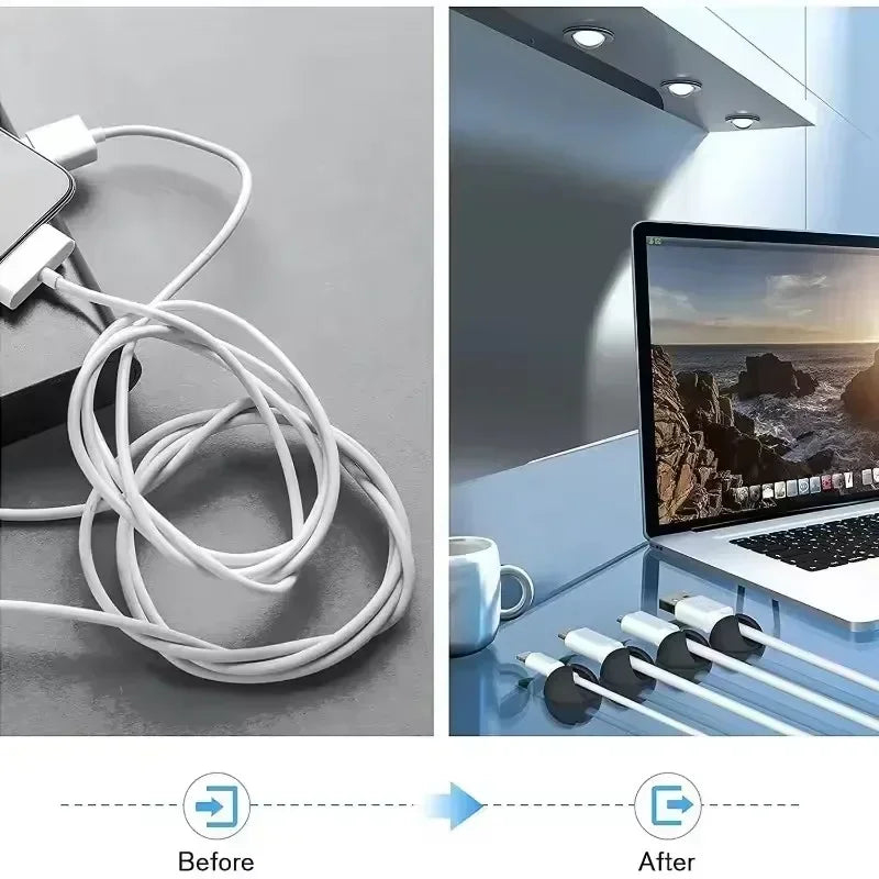 Desktop Cable Clips Portable Adhesive Cable Management Charger Wire Holder Clips Cord Organizers for Home Office Car Nightstand