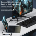 1080P Capture Card 4K HDMI-compatible to USB-A/USB-C USB2.0 Capture Video Audio Recording for OBS Studio PotPlayer QT Player