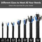 1~10m PP Insulated Corrugated Split Loom Tube AD 7.5/10/11.6/13/28.5/34.5mm for Wire Cable Harness Threading Protection Sleeving