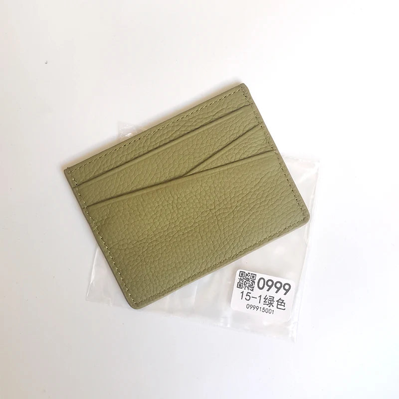 Genuine Leather Card Holder Woman Custom Name Designer Wallet Slim Luxury Card Wallet Man Engrave Initials Business Coin Purse