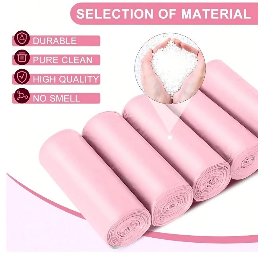 1Rolls/50pcs Extra Thick & Durable Drawstring Trash Bags Large, Portable Kitchen Waste Bags for Home Use