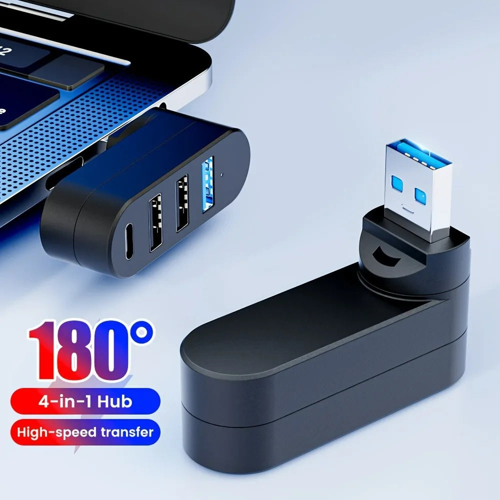 Mini Splitter 4 Ports USB Hub 3.0 Box Rotatable USB Data Transfer Multiple Expander For Computer Laptop MacBook PC Accessories