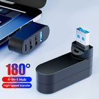 Mini Splitter 4 Ports USB Hub 3.0 Box Rotatable USB Data Transfer Multiple Expander For Computer Laptop MacBook PC Accessories